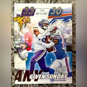 2023 Prestige Justin Jefferson Any Given Sunday football card